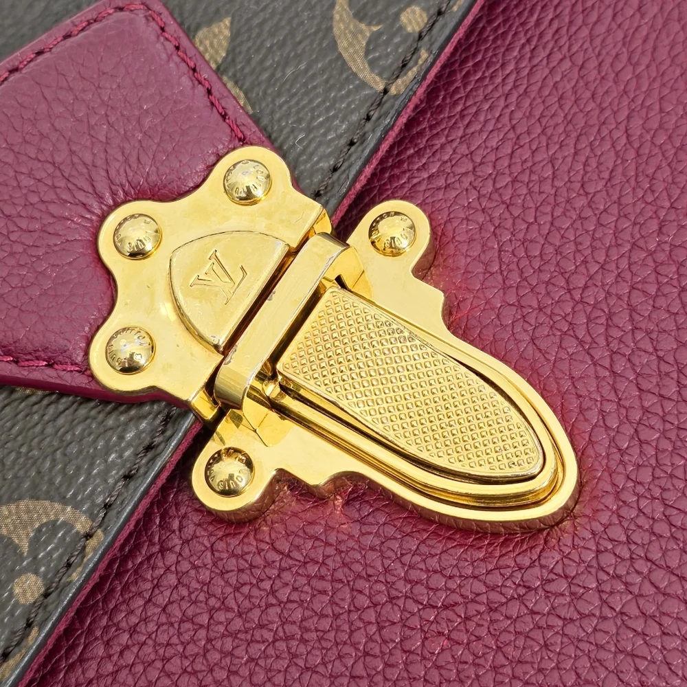 Louis Vuitton Victoire Monogram Chain Flap Bag Burgundy Purple Crossbody Bag